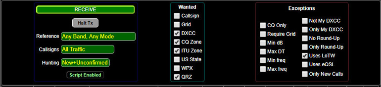 DX Watchdog - GridTracker callable roster filter controls